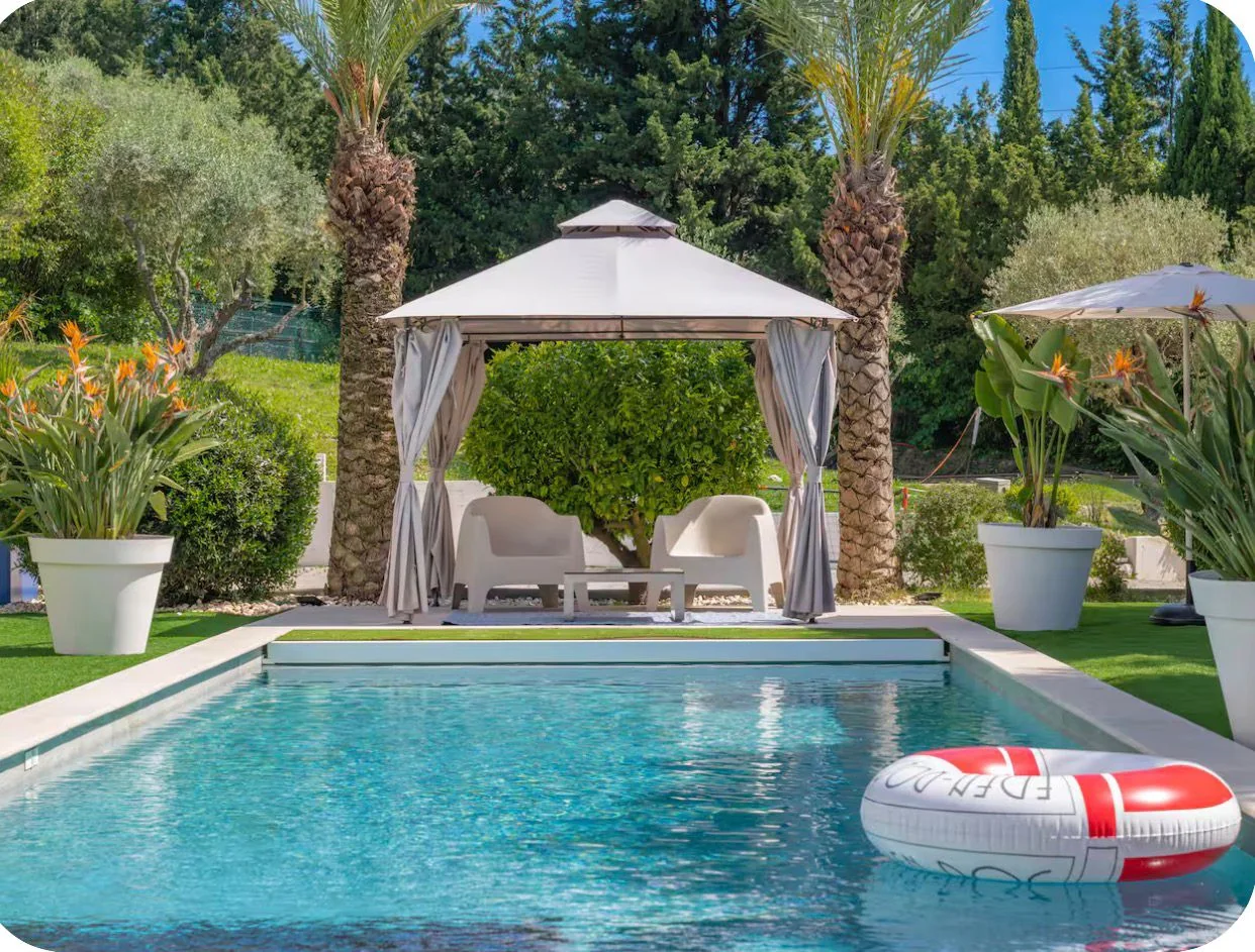 Pool and landscaped garden